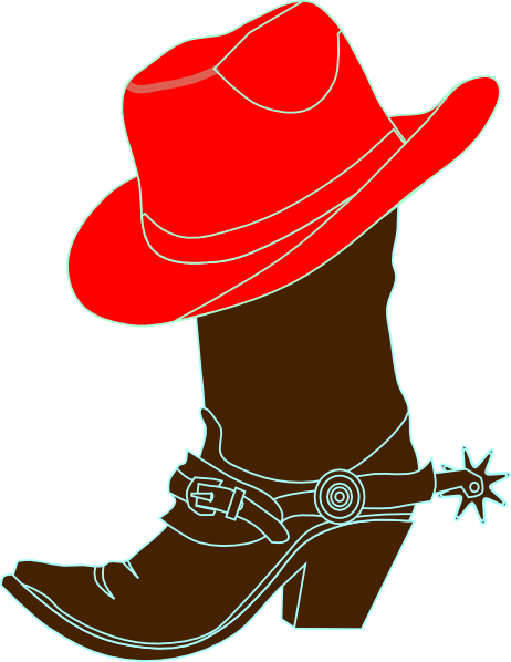 Cowboy Dancing Boots Clipart Clipart Kid - Red Cowgirl Hat And Boots (462x598)