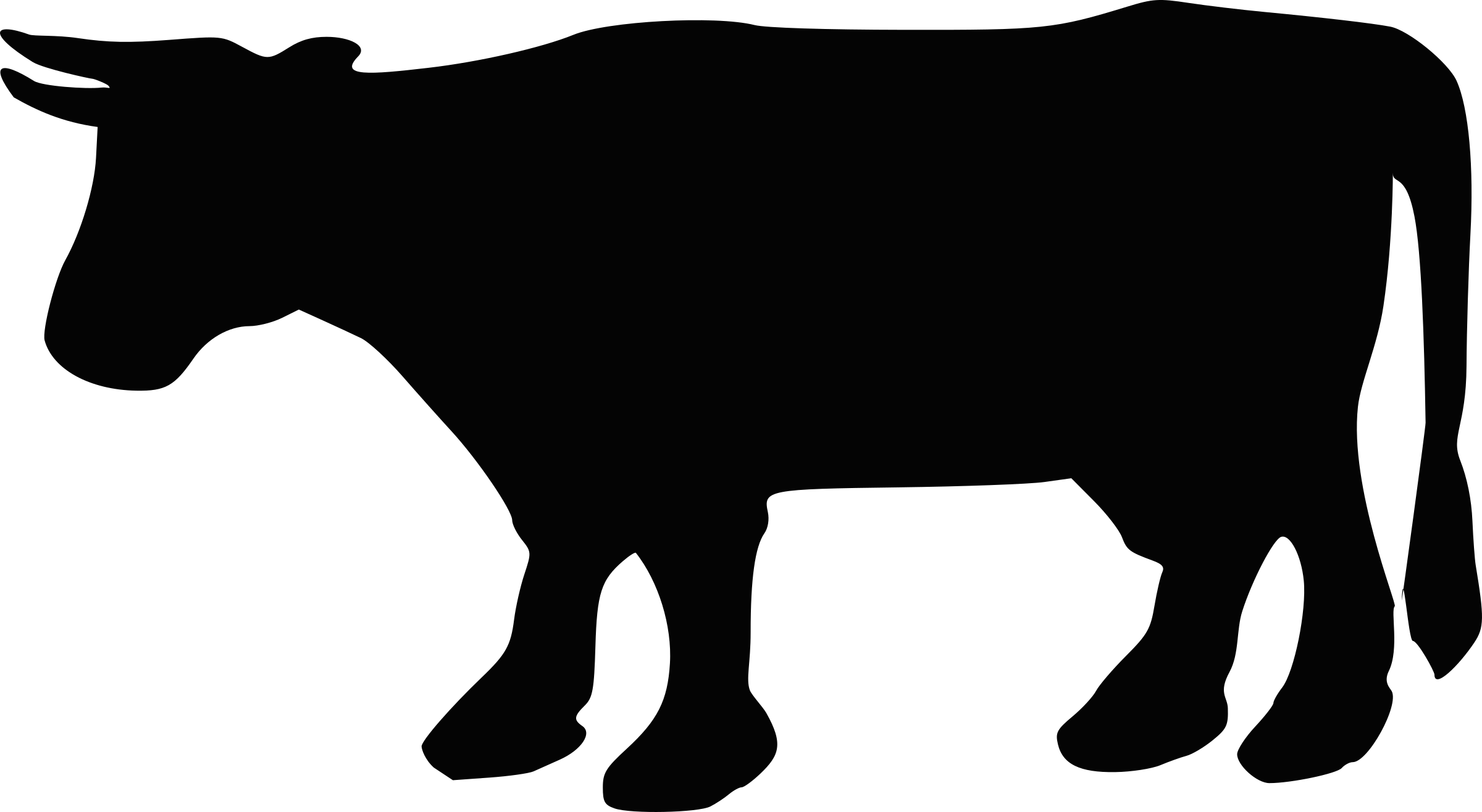 Steer Cliparts - Cow Silhouette (2400x1316)