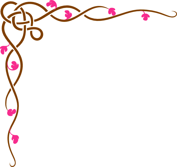 Floral Design Clip Art At Clker - Border Line Design (600x565)