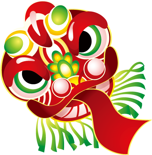 Pin Lion Dance Clipart - Lunar New Year Frame (512x512)