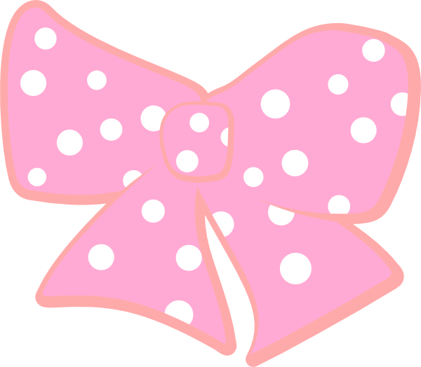 Bow With Polka Dots Clip Art At Clker - Pink Polka Dot Bows (600x524)