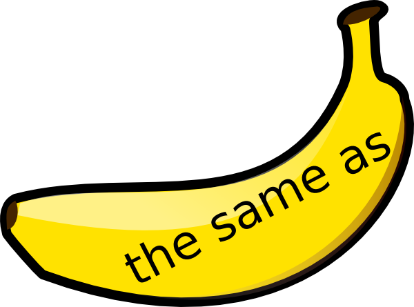Banana Maths Vocabulary The Same As 1 Clip Art - Imagenes De Banana Para Dibujar (600x445)