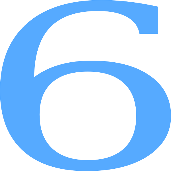 Number 6 Clip Art - Blue Numbers Clipart Transparent (600x598)