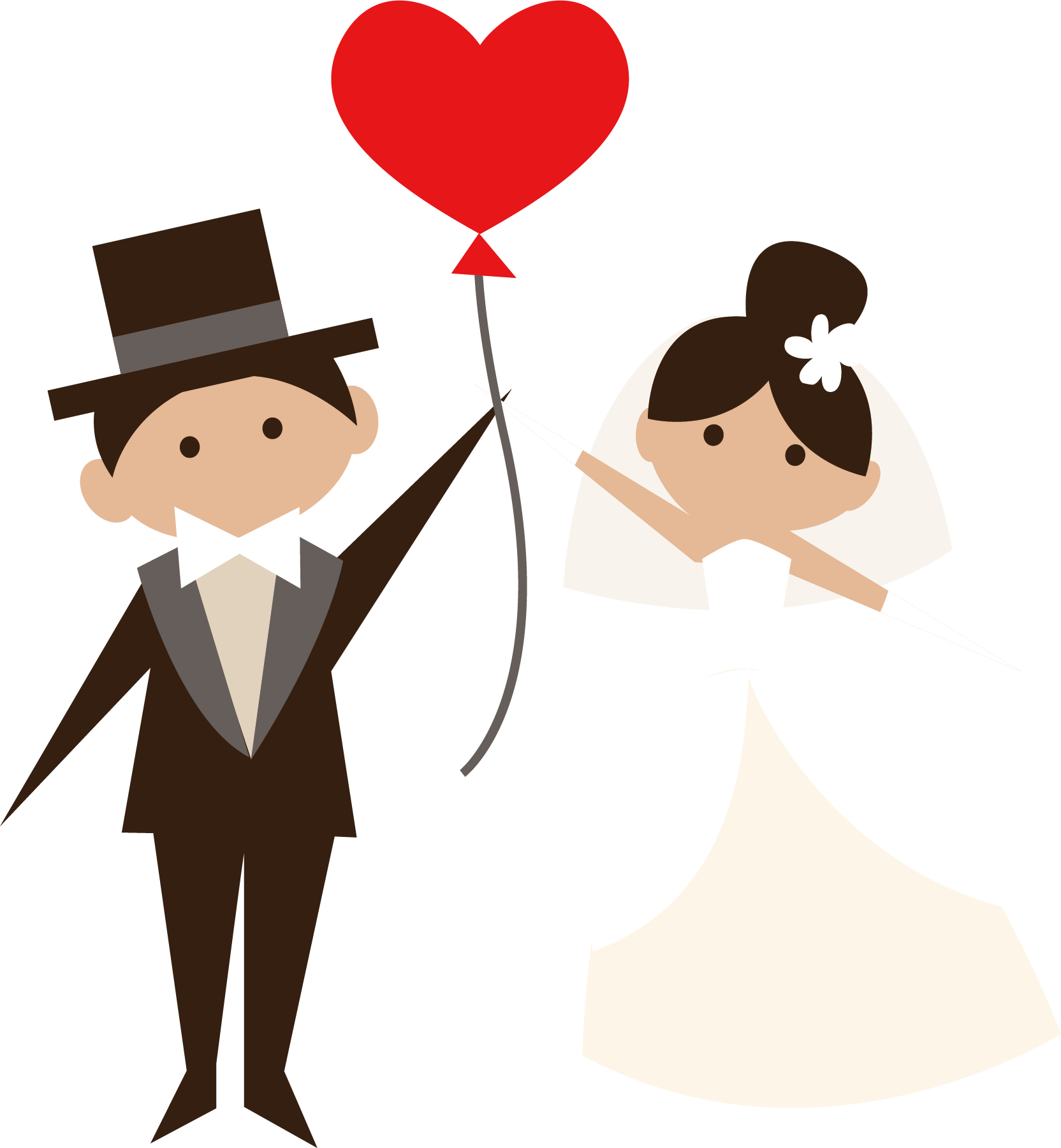 Wedding Clipart Png Image 02 - Bride And Groom Clipart Png (1664x1801)