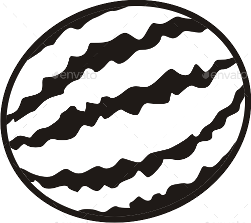 Watermelon Carving - Black And White Photos Of A Watermelon (500x445)