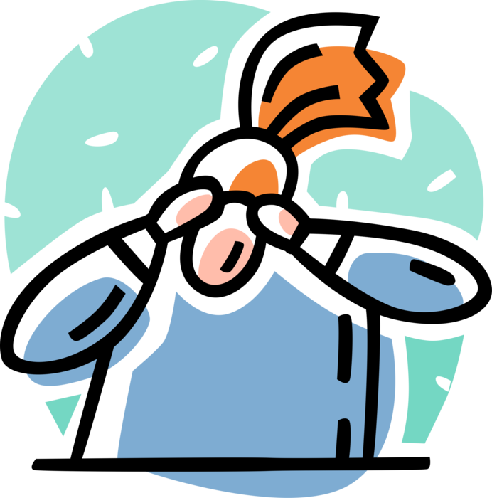 Vector Illustration Of Experiencing Migraine Headache - Vector Illustration Of Experiencing Migraine Headache (692x700)