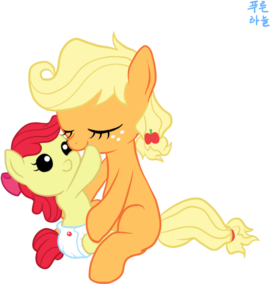 Apple Bloom, Applejack, Artist - Cartoon (1024x1024)