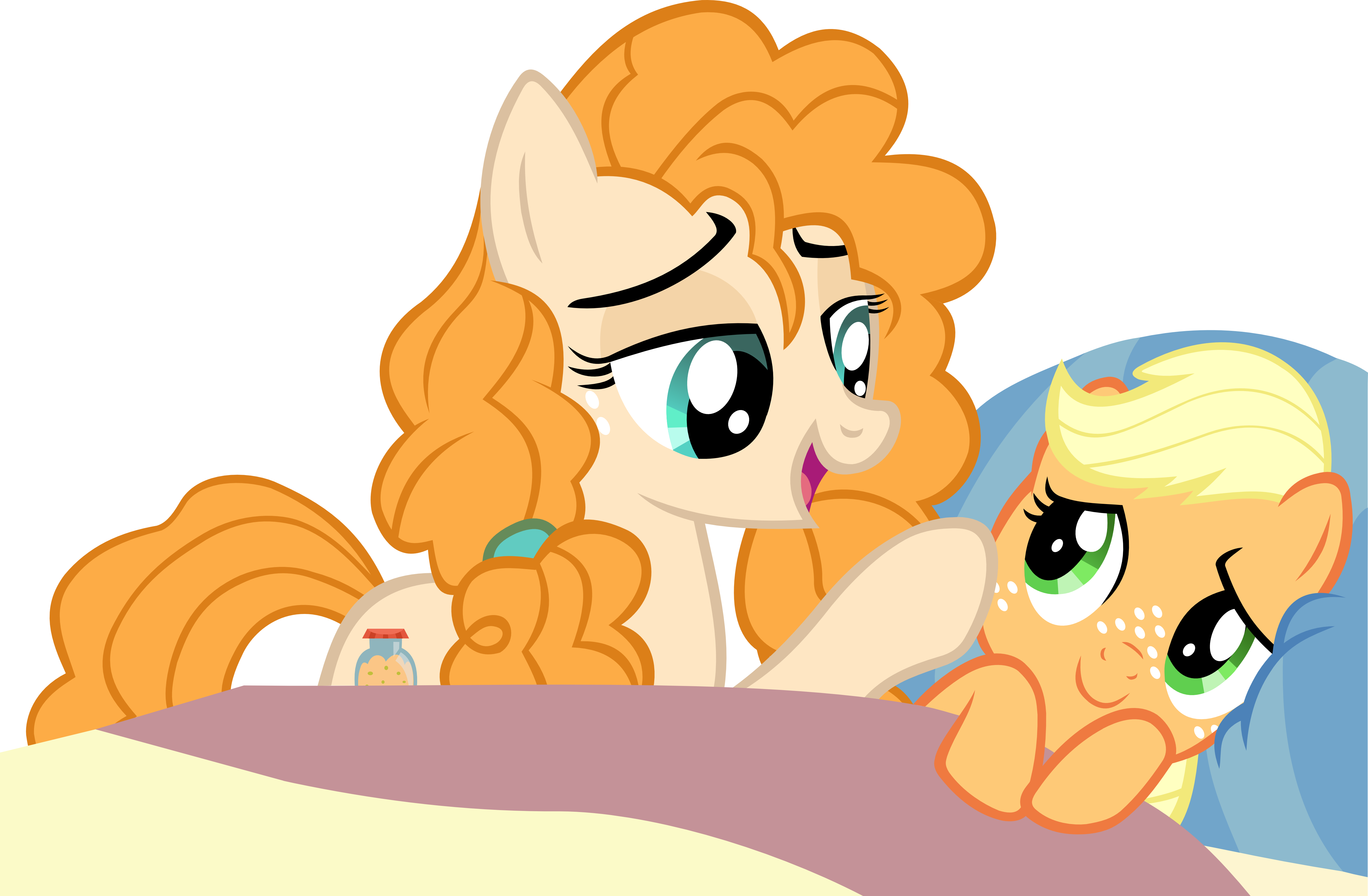 Ironm17, Blanket, Cute, Earth Pony, Female, Hoof On - Cartoon (4903x3212)