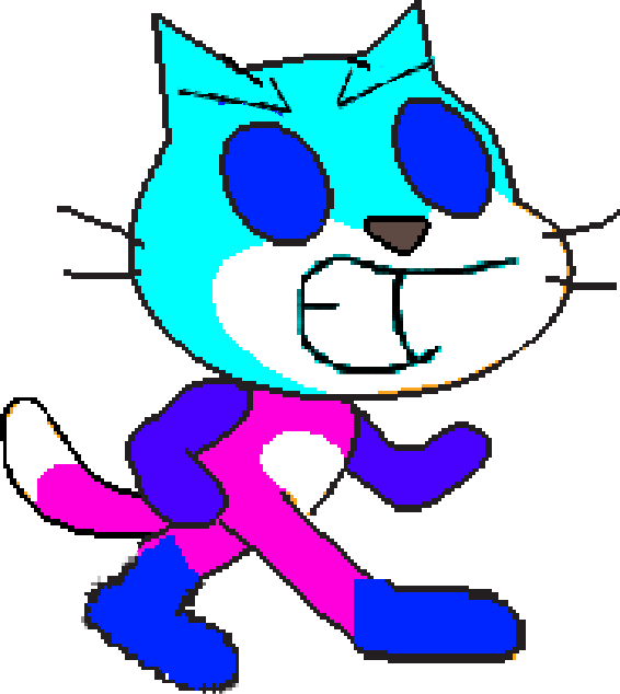Scratch Cat As Gree Guy - Giphy Scratch (566x634)
