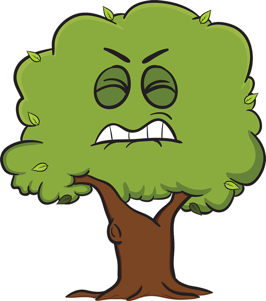 Best - Cartoon Trees With Faces (884x1000)