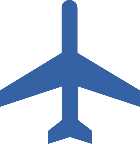 Blue Plane 3 Clip Art At Clker - International Airport Symbols (582x598)