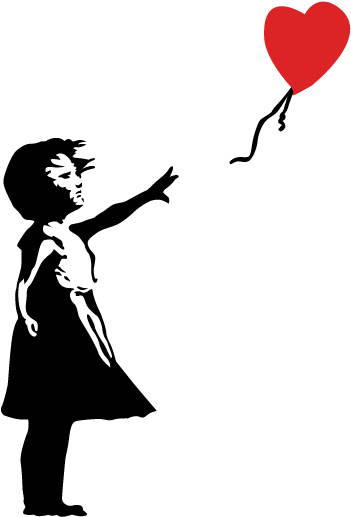 Afbeeldingsresultaat Voor Silhouet Meisje Ballon - Banksy Girl With The Red Balloon (374x532)