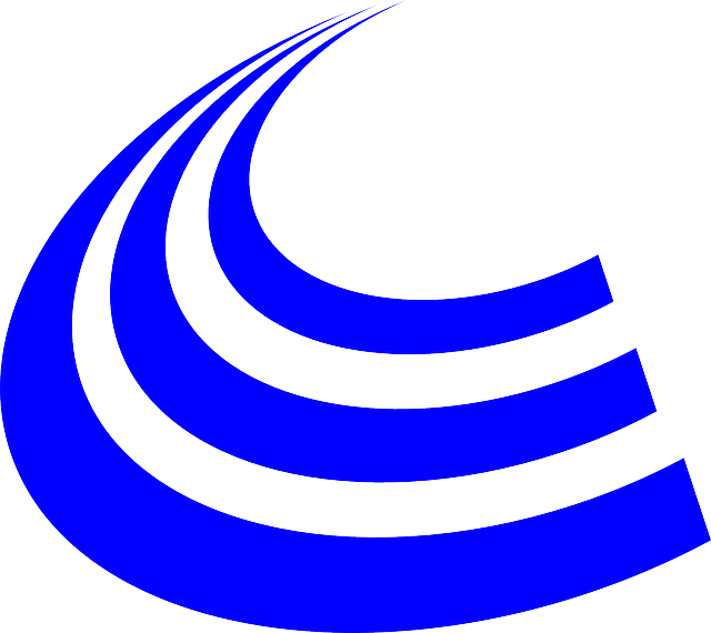 Blue, Arrow, Round, Curved, Curves, Space, Tracks - Orbit Vector (640x570)