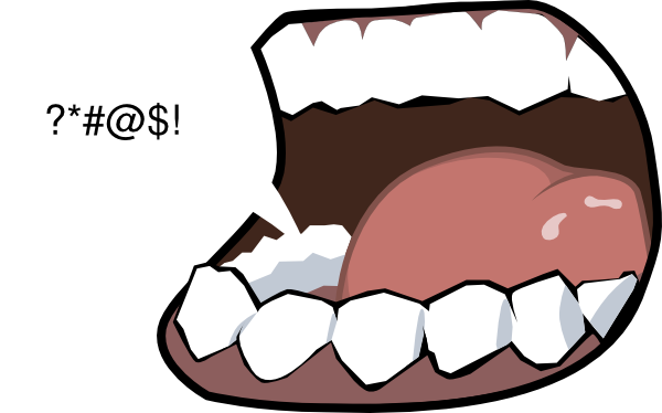 Say Clip Art At Clker - Cartoon Mouth Eating (600x374)