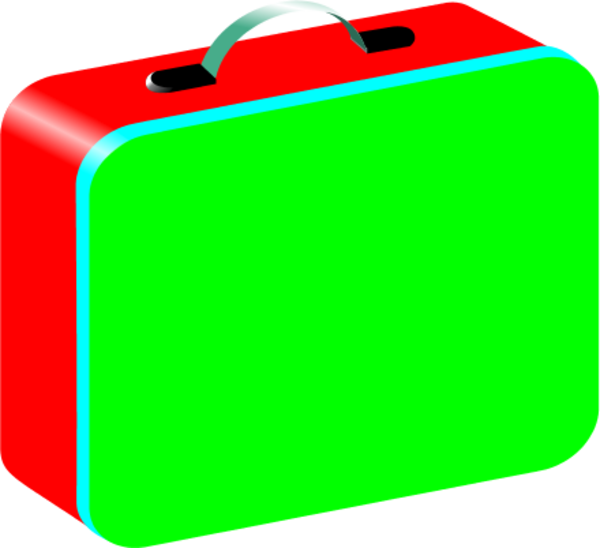 Blue Lunchbox Clipart Yellow Red Clipart - Briefcase (600x548)