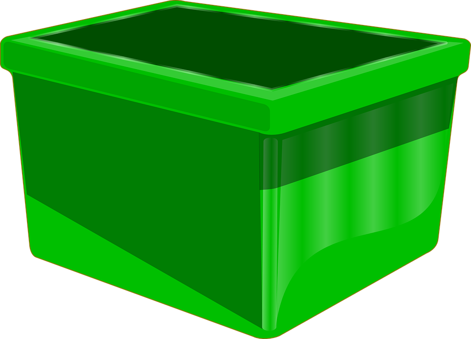 Plastic Clipart Closed Box - Green Bin Clipart (960x692)