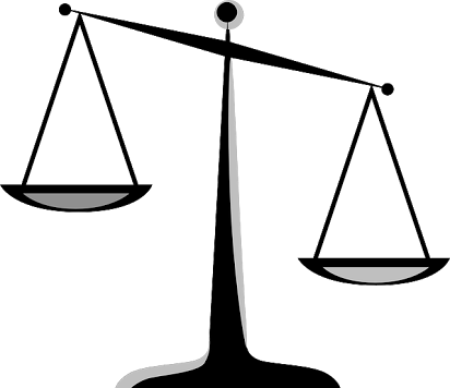 Scale Clipart Homeostasis - Scales Of Justice Clip Art (412x356)