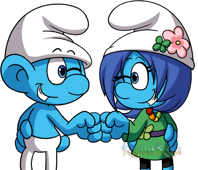 Clumsy And Lucky By Konakoa - Smurfs Clumsy And Smurfstorm (702x582)