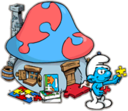 Puzzle Smurf - Smurfs Village Puzzle Smurf (440x382)