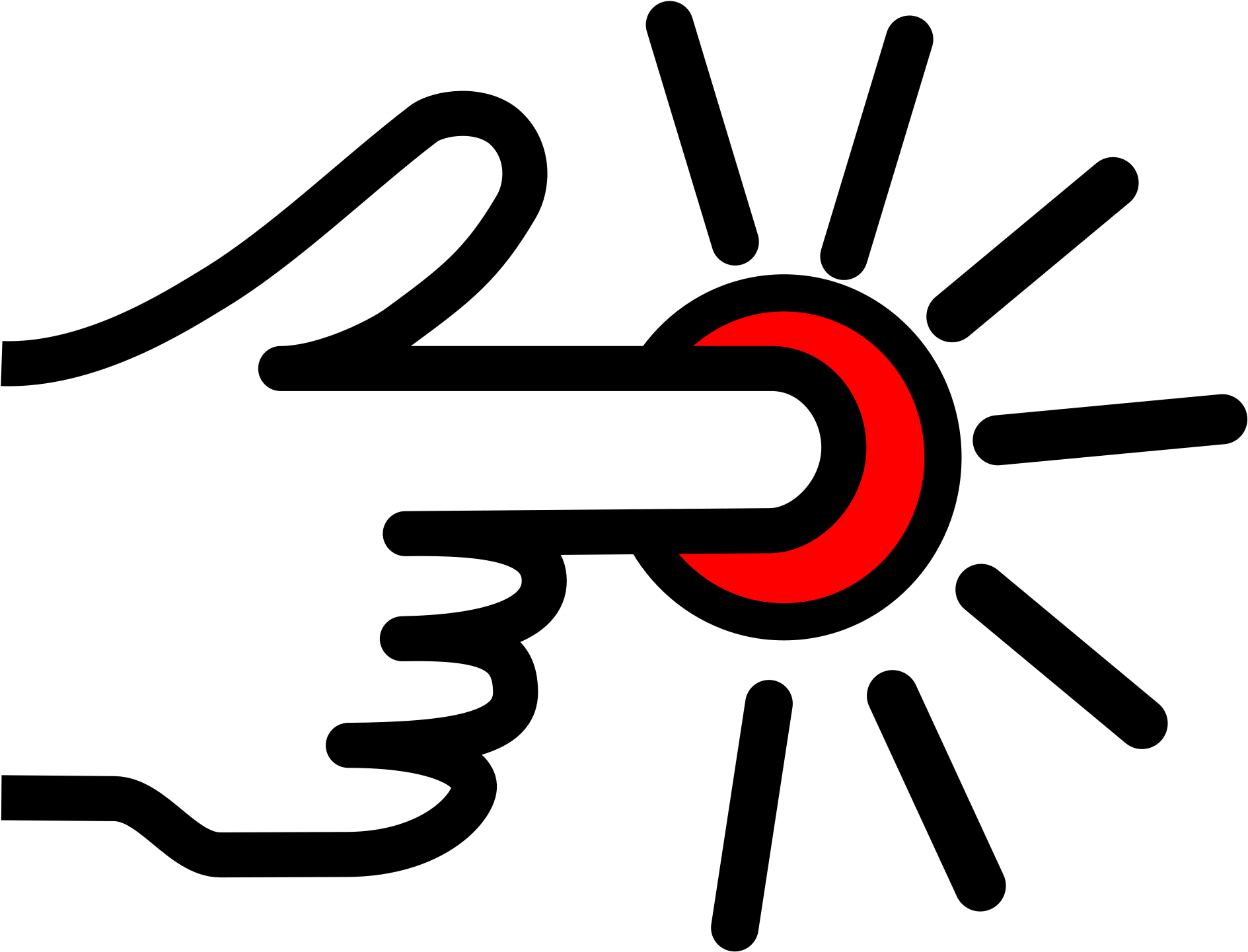 Press Button Sign - Finger Pushing A Red Button Shower Curtain (2400x1920)