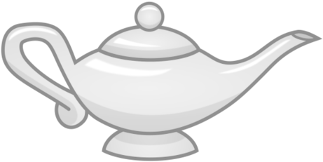 Silver Magic Lamp - Magic Lamp Black And White (500x250)