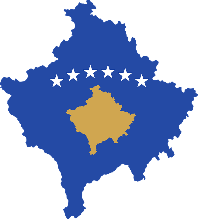 Map Overviewback To Beginning Hide Map - Kosovo Flag Map Png (651x720)