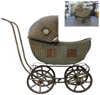 Antique Pram Png Stock By Mom-espeace On Deviantart - Basket (400x380)