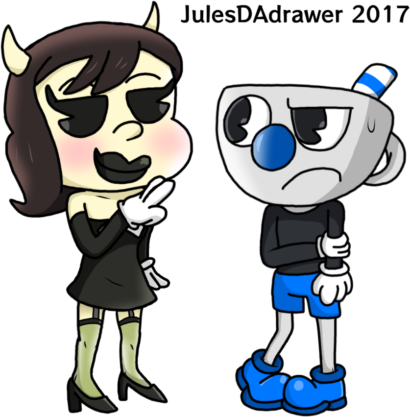 Alice And Mugman By Julesdadrawer - Alice Angel X Mugman (894x894)