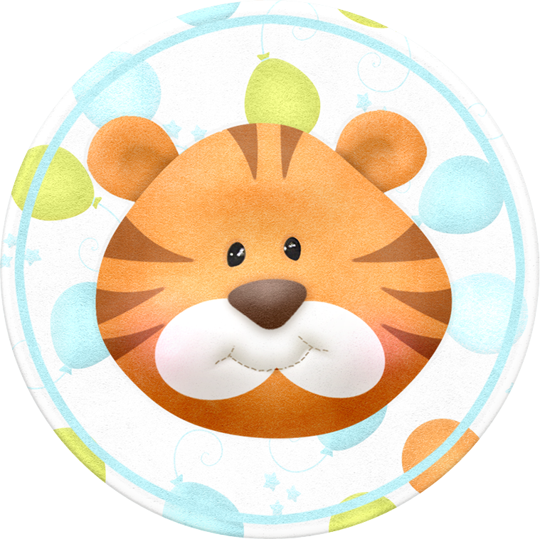 Party Animals, Jungle Animals, Baby Zoo, Animal Illustrations, - Tiger (759x758)