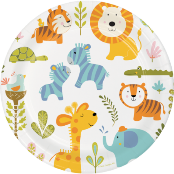 Party Supplies For Boys And Girls Happy Jungle Animals - Happi Jungle Party Plates (800x600)