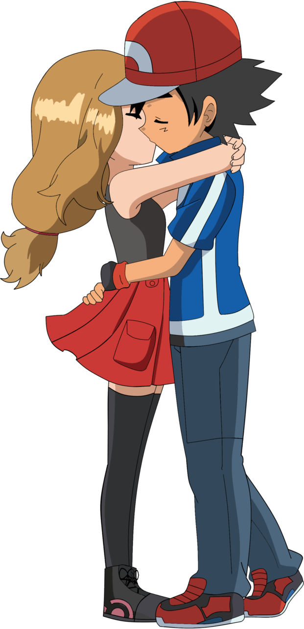 Amourshipping Kiss Render By Briannabellerose - Anime (621x1284)