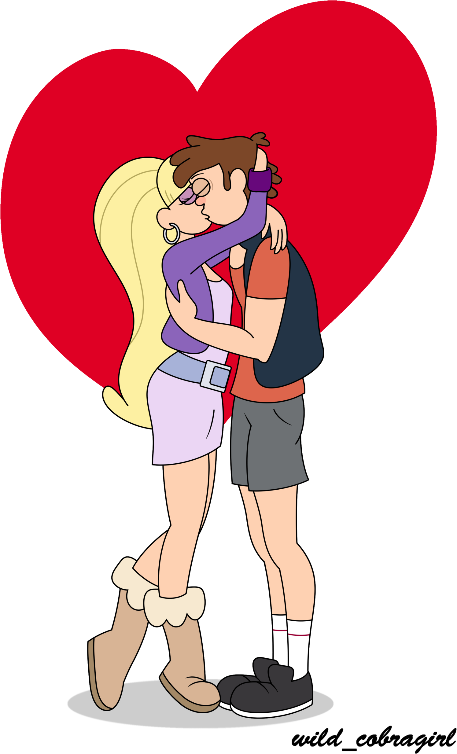 Teen Dipifica Kiss By Wild-cobragirl - Dipper And Pacifica Kissing (1600x2611)