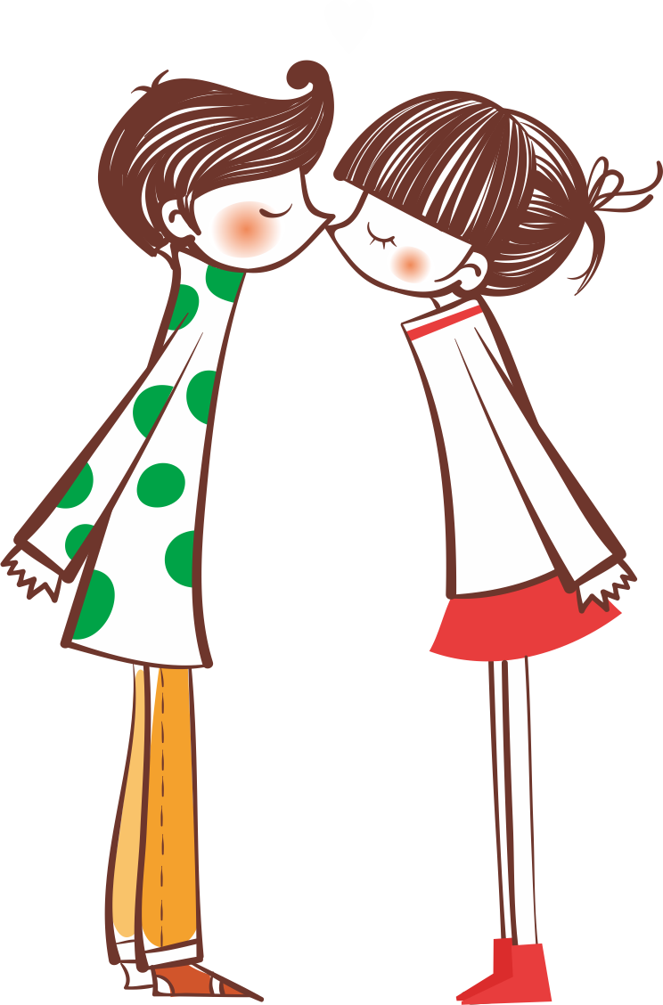 Kiss Significant Other Love 10x10 Dianping - East Majik Cartoon Pattern Plastic Strong Adhesive (744x1128)