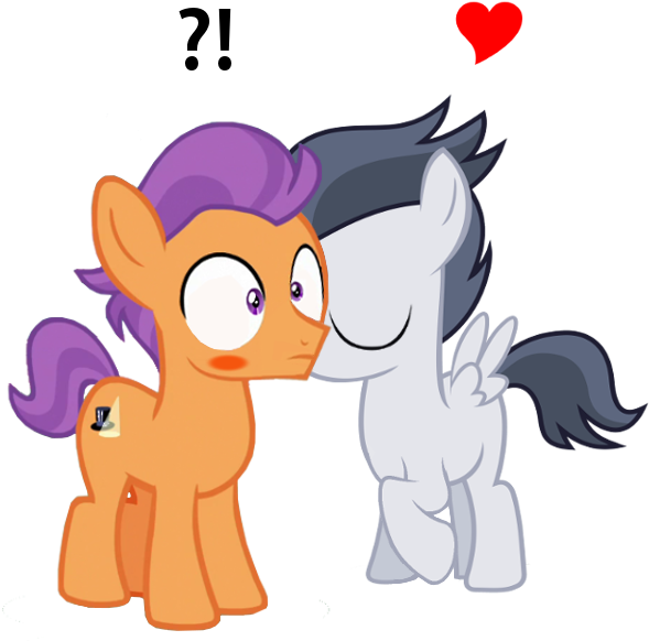 Cheek Kiss By Lunaticdawn - Applebloom And Tender Taps Kiss (700x700)