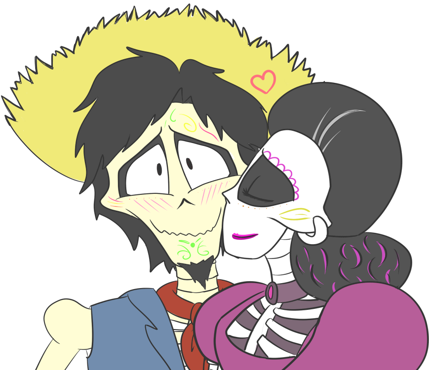Mi Amor- Imelda Gave Hector A Kiss On His Cheek From - Coco Hector And Imelda Kiss (1000x750)