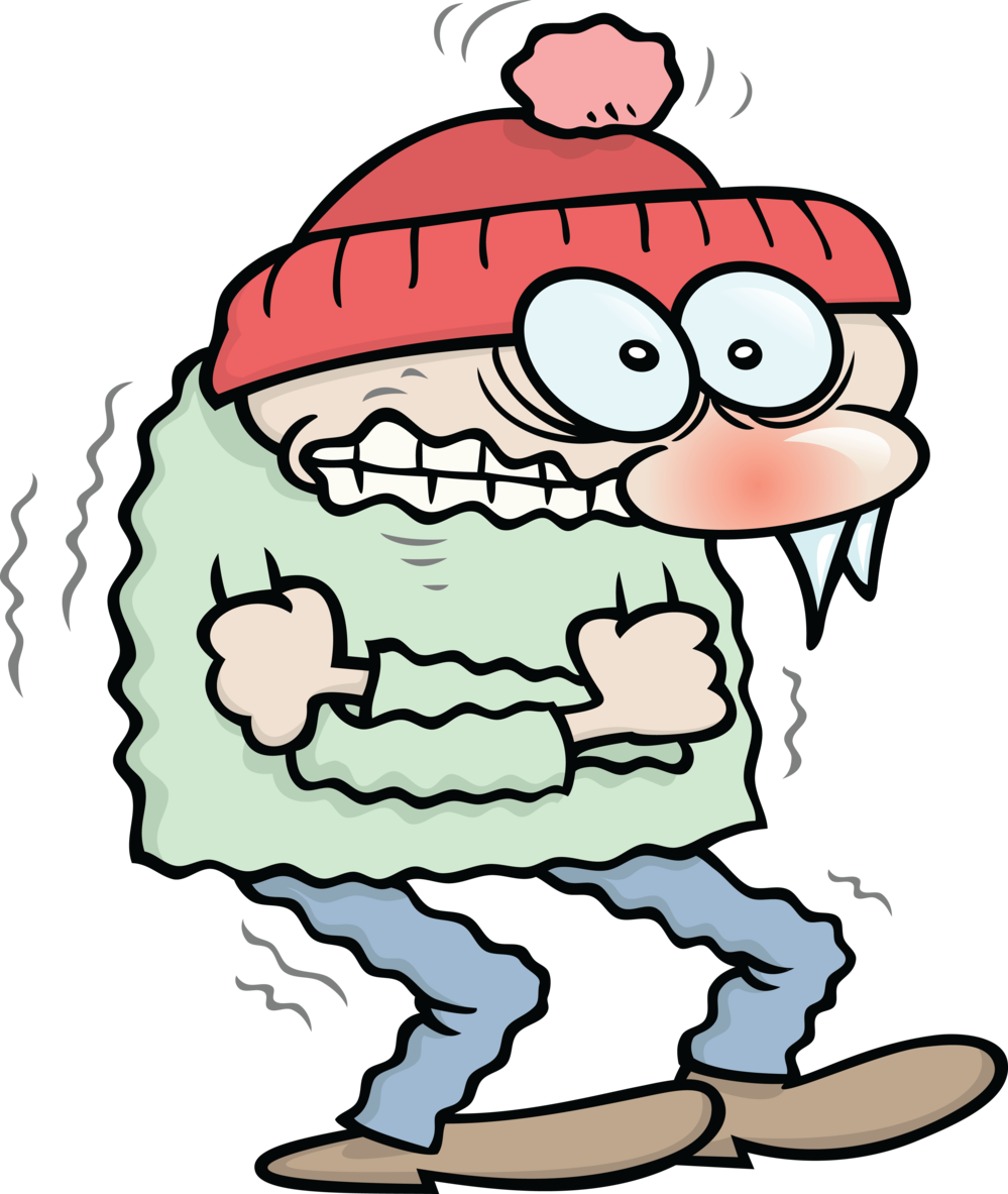 Cartoon Of Shivering Man - Person Who Is Cold (999x1183)