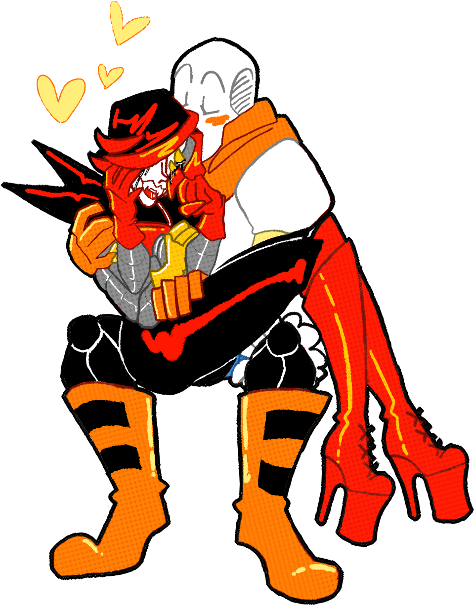 Kiss The Big Bad Bot Better - Thaidraws Papyrus (1093x1300)