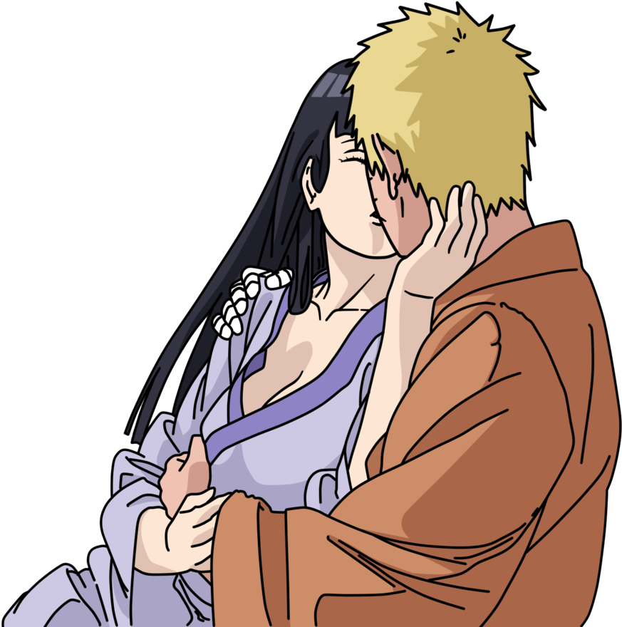 Naruto And Hinata Kiss Render By Aikawaiichan - Naruto And Hinata Kiss (899x888)