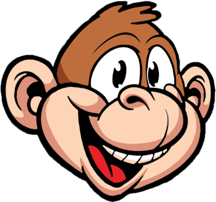 T - Monkey Head Cartoon Png (420x394)