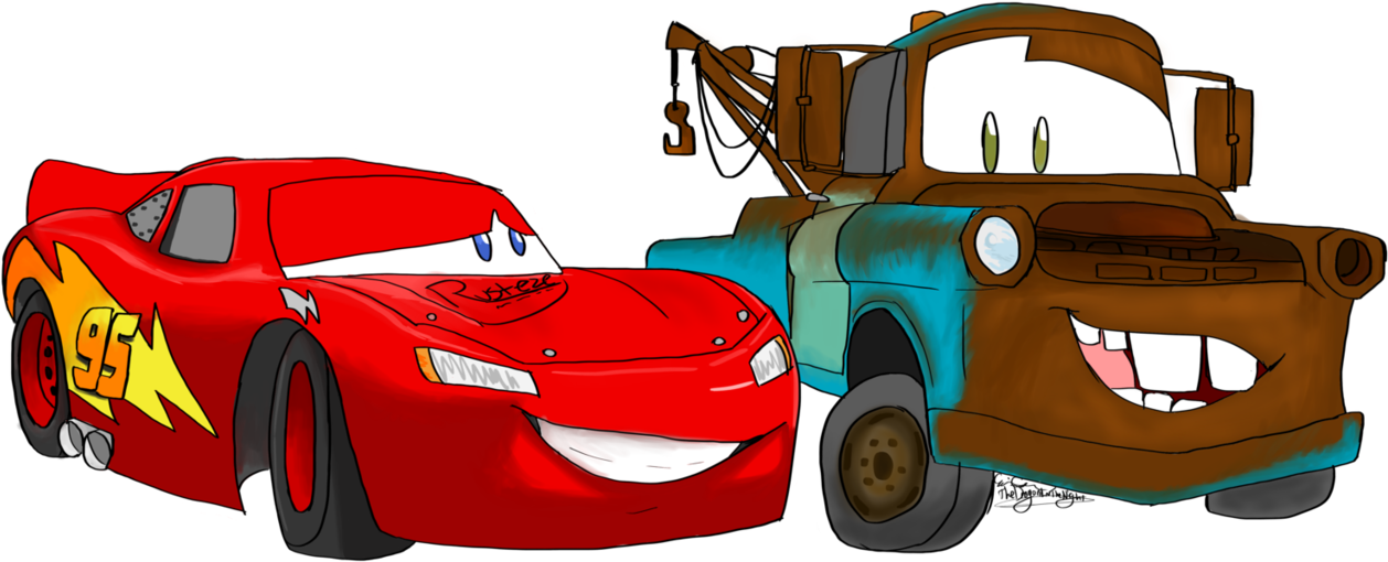 Lightning And Mater By Thedragoninthenight - Mater (1364x585)