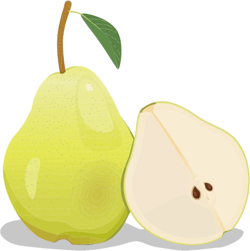 Pera La Mitad - Clip Art Pear (498x500)