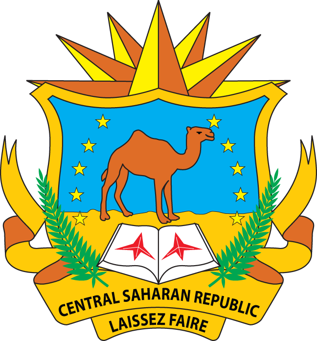 Coat Of Arms Of Central Saharan Republic - Fictional Countries In Video Games (648x697)