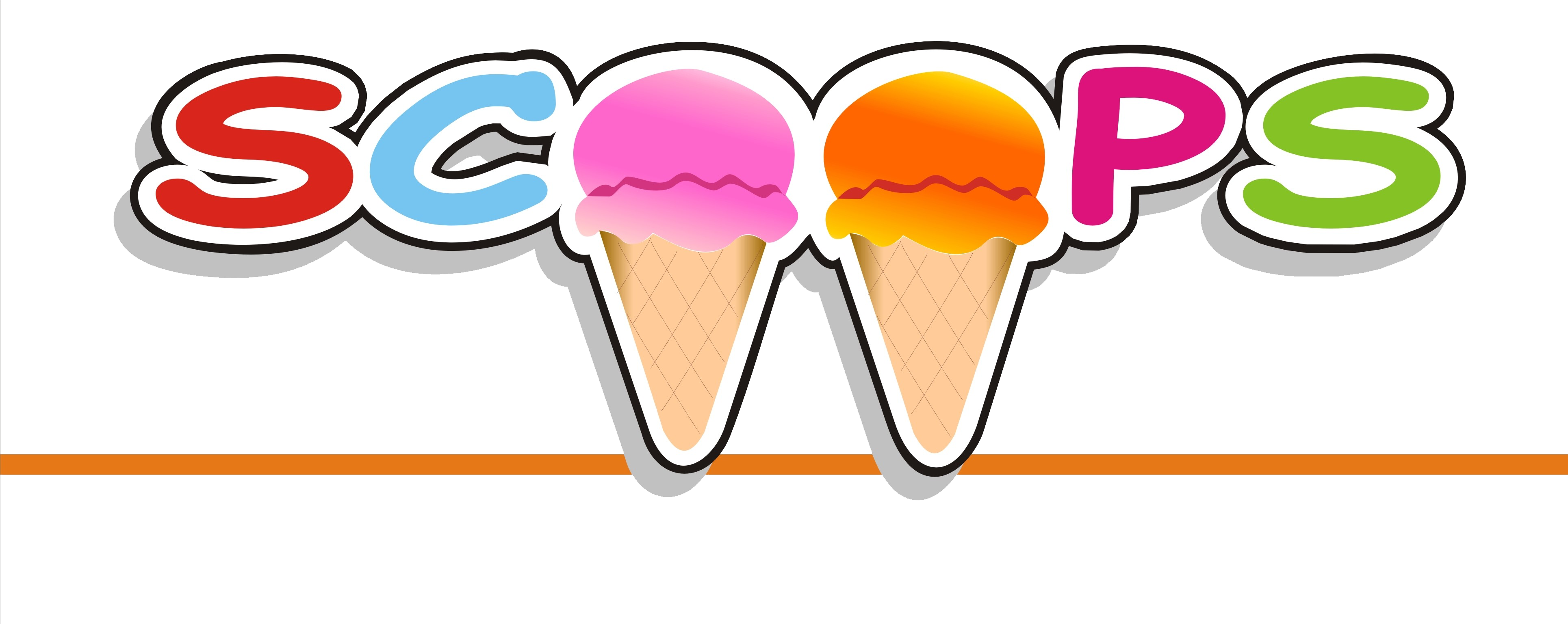 The Original Scoops - Scoops Ice Cream Logo (3859x1537)