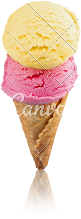 Double Scoop Ice Cream Cone On White Background - Ice Cream (404x800)