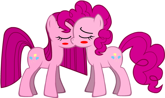 Wallpapers Pinkie Pie And Rainbow Dash Kiss - Pinkamena X Pinkie Pie (692x494)