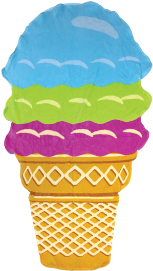 Scoops Towel - Scream Oversized Scoops Ice Cream Cone Beach Towel (540x539)