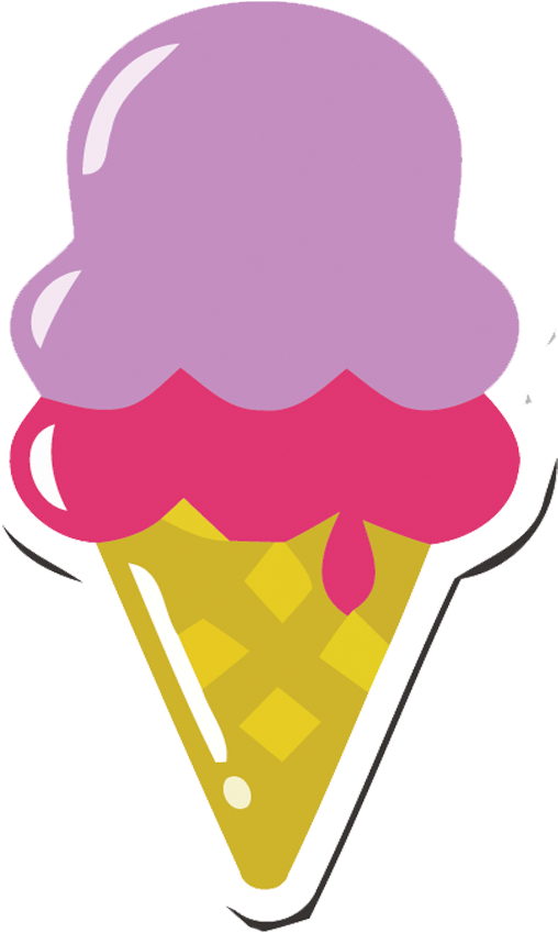 Ice Cream Cone Purple Clip Art - Purple (1000x1000)