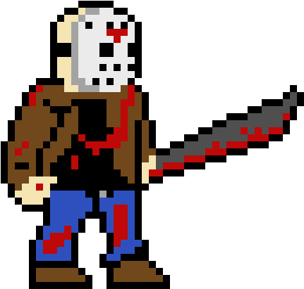Jason Voorhees - Jason Voorhees Pixel Art Grid (520x580)