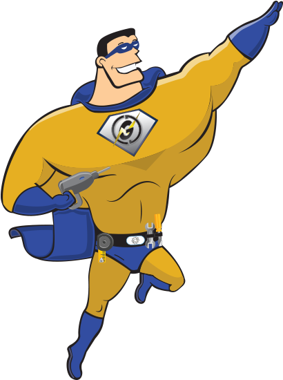 Captain Garage Door - Strong Superhero (426x572)