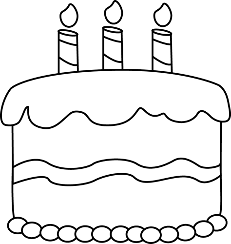 Small Black And White Birthday Cake - Birthday Cake Clip Art (474x500)